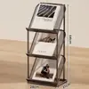 Estantería para Libros y Periódicos, Estantería para Revistas, Revistero, Estantería para Exhibición de Información, Estantería para Almacenamiento de Folletos y Periódicos, Exhibidor de Página Única de Pie