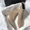 Elegante estilo francés 2025 nueva colección: Botines de tacón alto, punta fina, corte ajustado, estilo coreano, minimalistas y versátiles para mujer