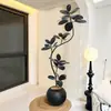 Planta Verde Artificial Árbol de Caucho Negro para Uso en Interiores, Planta Falsa al Lado del Sofá, Adorno Decorativo Grande para Sala de Estar