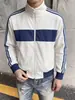 Marca Americana Moderna Branca Listras Três Cores Gola Alta Moletom para Homens e Mulheres Outono Inicial Fino Design de Casal Cardigan Jaqueta