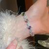 Pulseira de Amor Flor de Quatro Pétalas Zircônia Moda Transfronteiriça Pulseira de Alto Nível de Luxo Leve Pulseira Super Brilhante para Namorada Combina com Tudo para Mulheres