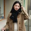 Bufanda tejida de color puro nueva 2023 para mujer otoño e invierno a la moda simple de alta calidad cálida bufanda corta para estudiante
