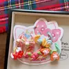 Nova Corda de Cabelo de Resina Escura com Desenho de Animal Bebê Que Não Machuca o Cabelo, Para Meninas de Jardim de Infância Animais Flores 5 Pares