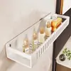 Estante de almacenamiento para baño, organizador de baño de pared sin taladro, bandeja de pared para inodoro, lavabo, lavado de manos y área de ducha