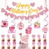 Decoración para fiesta temática del Día de la Madre Traje happymother'sday Bandera del Día de la Madre Chandelier Espiral Tarjeta