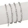 Corrente Retangular Achatada em Formato de O de Aço Inoxidável Pulseira Colar de Joias Acessórios para Roupas DIY Feita à Mão Atacado Transfronteiriço
