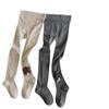 Calcetines para Niños 2025 Otoño e Invierno Nuevo Estilo Terciopelo Cepillado Joyería Medias para Niñas Terciopelo Delgado Calientes Leggings para Niñas