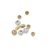 Espaçadores em Latão com Microincrustação em Formato de Pneu, Espaçadores Banhados a Ouro para Pulseira da Moda para Transmissão ao Vivo, Espaçadores Duráveis com Retenção de Cor, Cravejados com Diamantes Dourados e Prateados