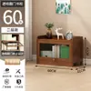 Estante de armazenamento para livros, estante de chão com portas, prateleira de armazenamento de bambu multicamadas à prova de poeira, estante de exibição simples para sala de estar
