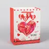 Bolsa de Regalo para el Día de San Valentín Estilo Ins Transfronterizo Bolso de Mano con Forma de Corazón Bolsa de Regalo Vertical Bolsa de Papel Kraft Blanco