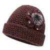 Chapéus Quentes para Pessoas de Meia-Idade e Idosos, Chapéus de Lã Grossos com Forro de Fleece para o Inverno, Chapéus de Lã à Prova de Frio para Uso Externo, Chapéus de Tricô com Proteção para as Orelhas
