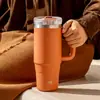 Taza Térmica Tyeso de Gran Capacidad para Café Helado Taza Refrigerante Portátil para Coche con Popote Taza para Coche de Acero Inoxidable