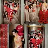 Roupões de casamento, jogos de tabuleiro, adereços de fotos, cerimônia de casamento, notas de filme, damas de honra, lanternas, dísticos, personagens felizes