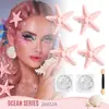 Clip para el Cabello de Estrella de Mar con Brillo de Gel de Sirena Transfronterizo Set de Decoración Facial y Capilar para Vacaciones en la Costa