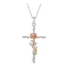Collar de Flores de Cumpleaños Transfronterizo Nuevo Europeo y Americano Moda Colgante de Cruz con Piedra de Nacimiento Collar Regalo de Cumpleaños para Mujer