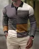 Comercio exterior transfronterizo europeo y americano patrón digital 3D para hombre solapa botón manga larga moda masculina polo estación independiente