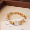 Serie de Cristales Naturales Lucid Pulsera de Cristal Natural Huangta Pulsera de Ágata Amarilla Ojo de Tigre Diseño de Sentido Avanzado