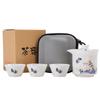 Conjunto de Chá Portátil para Viagem com Porcelana de Jade, Xícara de Chá Rápida de Cerâmica, Um Bule e Três Xícaras, Conjunto de Chá Kung Fu com Logo Atacado