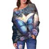 Europa y Estados Unidos Nuevo Top Transfronterizo con Estampado de Mariposas 3D para Mujer Suéter sin Tirantes para Mujer Camiseta Base con Hombros Cruzados para Mujer