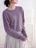Roupas de Hong Kong e Americanas/Peça Única Sem Costura Lã Lavada Lã e Caxemira Importadas da Austrália Malha de Manga Longa Gola Redonda