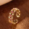 Anillo Clásico Europeo de Lujo Ligero con Circonita Cúbica Completa para Mujer, Temperamento de Lujo, Transfronterizo, TEMU, Joyería Más Vendida, Venta al por Mayor, En Stock