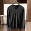 Novo Suéter de Cashmere Outono e Inverno 2026 Gola V Masculino Manga Longa Solto Casual Macio Amigo da Pele Corte Solto