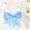 Laço Xadrez Retro Doce DIY Grampo de Cabelo Infantil Faixa de Cabelo Estilo Preppy Acessórios de Decoração para Cabelo e Roupas