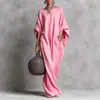 Amazon 2026 Ropa de Mujer Transfronteriza Europea y Americana Retro Color Sólido Elegante de Manga Larga Hombros Descubiertos Vestido Largo Casual