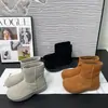 Botas de Nieve de Caña Media con Suela Gruesa para Mujer, Nueva Colección Invierno 2025, Forradas de Felpa y Engrosadas para Calidez, Zapatos de Algodón Integrados de Piel de Oveja y Lana para Mujer