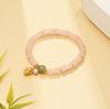 Pulseira de verão com miçangas de vidro, pulseira de bambu com flores para meninas, pulseira simples para estudantes.