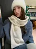Estilo Chanel~ Bufanda de lana tejida con camelia estilo coreano para mujer, cálida de invierno, calentador de cuello frío de imitación, calentador de cuello atmosférico, moderno