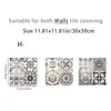 Adesivos de Azulejo Floral Vintage Autoadesivos 2D, Resistentes à Água e Óleo, Adesivos à Prova de Gordura para Cozinha, Adesivos de Parede para Reforma de Parede e Móveis de Banheiro