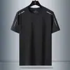 Camiseta de Manga Curta Gelo Seda Masculina Verão Fina Secagem Rápida Mesh Esportiva Fitness Top de Meia Manga Casual Elástica t Roupa de Verão