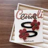 Nuevo Estilo Coreano Niños Otoño Temprano Flor de Lana Tejida a Mano Pinza de Pelo Niñas Simple Adulto Par de Diadema Oscura