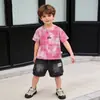 Conjunto de Verano para Niños 2026 Estilo Nuevo Conjunto de Dos Piezas Tie-Dye de Manga Corta para Niños Ropa Casual para Bebés Ropa Infantil de Moda