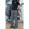 Calças casuais de softshell elásticas, resistentes à água, à prova de vento e à prova de choque, marca americana de moda de rua, corte reto e solto, calças compridas para esportes ao ar livre, calças masculinas de outono