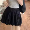 Falda blanca con lazo y cintura elástica para mujer, nuevo verano 2026, de cintura alta, adelgazante, línea A, con volantes, corta