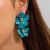 Joyería Transfronteriza Europea y Americana, Pendientes de Flor de Aleación Elegantes y de Moda, Accesorios de Collar Floral Versátiles de Alta Gama y Estilo