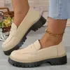Nuevos Mocasines Primavera y Otoño 2025, Talla Grande Casual de Gamuza Estilo Británico para Mujer, Tacón Grueso, Suela Gruesa, Estilo Vintage para Exportación