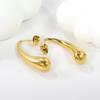 Aretes Brillantes Europeos y Americanos Transfronterizos, Aretes Creativos en Forma de Gota, Diseño Nicho, Aretes Simples Personalizados, Aretes de Acero Inoxidable