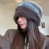 Gorro de Punto de Invierno y Otoño para Mujer con Cabeza Grande, Gorro Cálido y Esponjoso Postparto