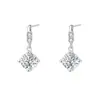 Brincos versáteis de zircônia com quatro garras de luxo leve para mulheres, prata pura s999, estilo coreano, tarraxas de prata maciça da moda, brincos simples
