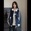 Sudadera cárdigan retro americana de tres rayas transfronteriza para hombre, nueva chaqueta deportiva casual de alta calle para otoño e invierno, estilo béisbol