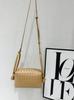 Bolsa Tecida, Bolsa Quadrada Pequena Casual Simples, Bolsa Transversal de Couro Macio com Textura Versátil, Bolsa de Ombro de Couro Genuíno com Design de Nicho para Mulheres