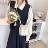 Mini bolso de cubo tejido con cordón, diseño de nicho para mujer, bolso para teléfono móvil, bandolera de hombro, 2025