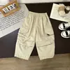 Traje de Cuero con Bloques de Color Otoñal para Niños Conjunto de Dos Piezas Tendencia: Chaqueta de Cuero PU de Color Contrastante y Pantalones de Trabajo de Pierna Recta para Niños