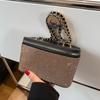 Ins super popular strass brilhante diamante bolsa para mulheres Outono novo nicho comércio exterior ombro único crossbody bolsa feminina estilo ocidental caixa bolsa