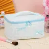2026 Novo Estilo Xadrez Laço Renda Bolsa de Cosméticos Grande Capacidade Bolsa de Armazenamento Portátil Bolsa de Higiene Pessoal para Viagem Bolsa Feminina