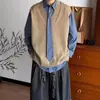 Camisa vintage unissex de caimento solto para primavera/outono, estilo japonês, com gravata, silhueta slim, estilo universitário, jaqueta unissex, camisa xadrez de manga comprida