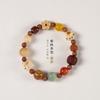 Original Ecológico Jade Branco Bodhi Root Pulseira Duobao Wufu Garra de Gato Wen Play Homens e Mulheres Casal Único Círculo Bead Pulseira